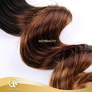 High quality wholesale good structure brown hair with blonde highlight Ombre Hair