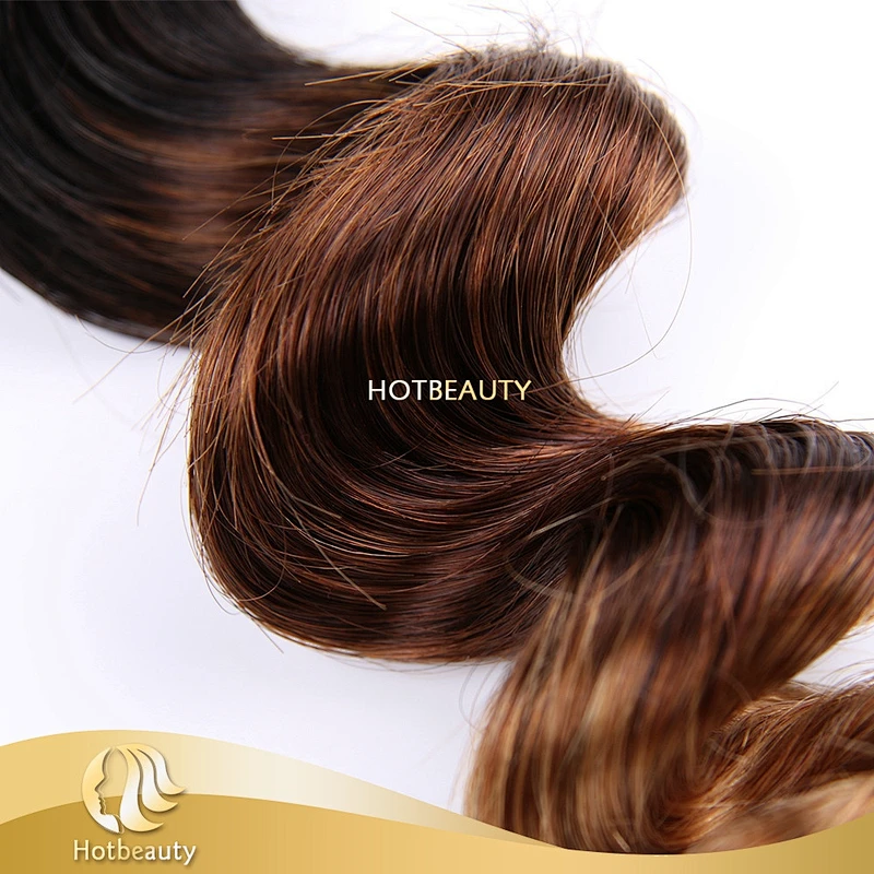 High quality wholesale good structure brown hair with blonde highlight Ombre Hair