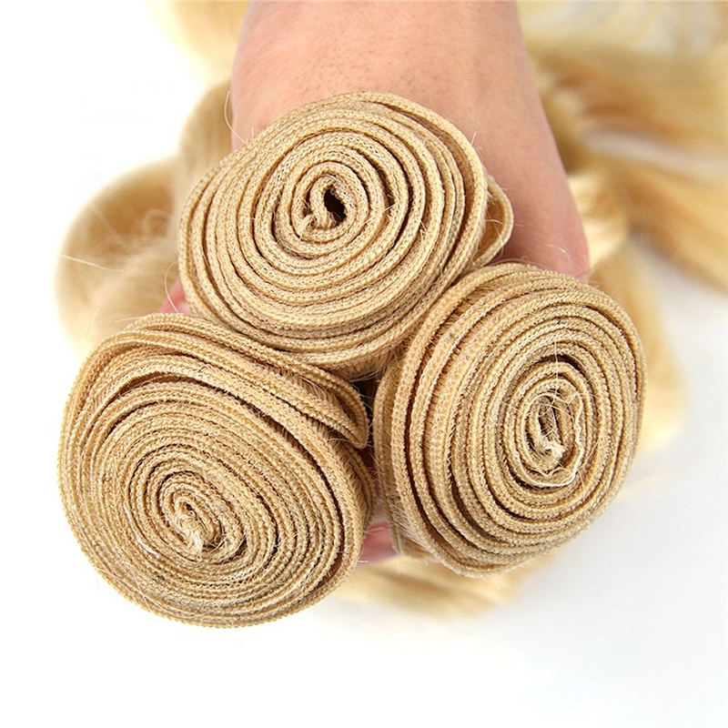 Wholesale 613# Blonde Color Virgin Human Body Wave Remy Russian Hair Weave no shedding no tangle