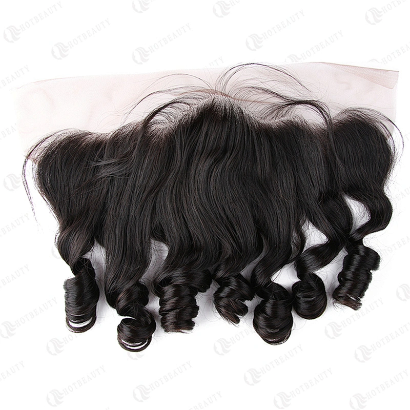 Hot Beauty Loose Wave Human Hair 13x4 Pre Plucked Closure and Frontal Film Lace Frontal