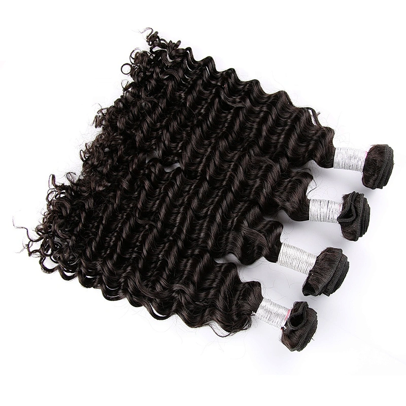 Wholesale Deep Wave Bundles With Closure virgin cuticle aligned hair