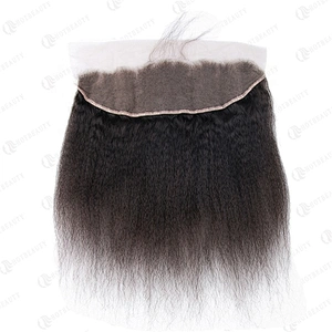 Hot Beauty Hair Wholesale Peruvian Kinky Straight Frontal And Bundles For Women