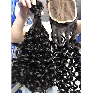 Invisible 4x4 Top Closure Double Drawn Funmi Hair New Funmi Curl Closure In Wholesale