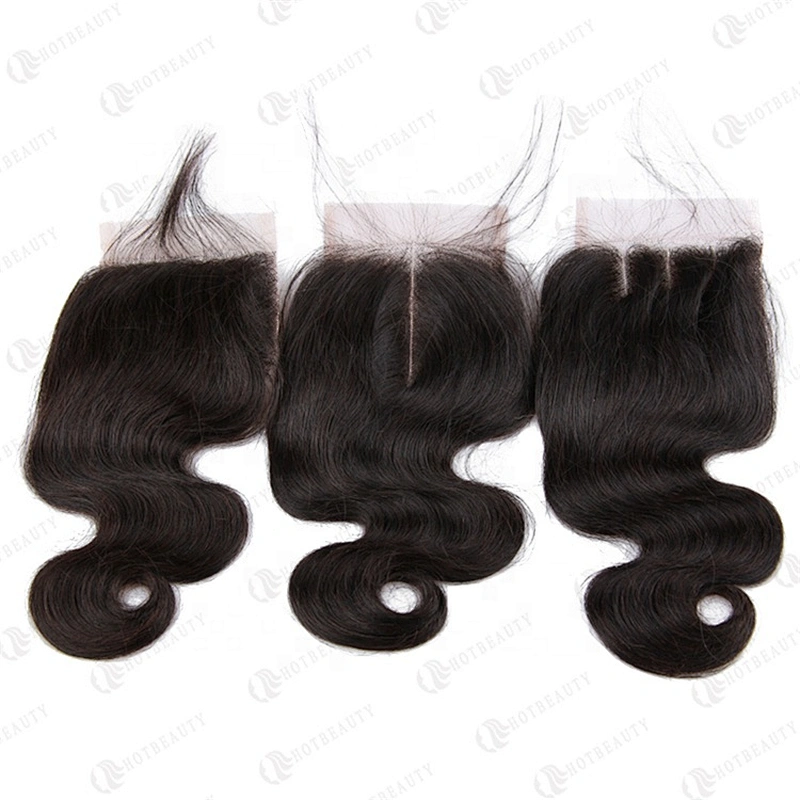HB 4x4 Top Frontal Lace Closure Body Wave Transparent Scalp Closure Straight/ Deep Curly/ Kinky Curl