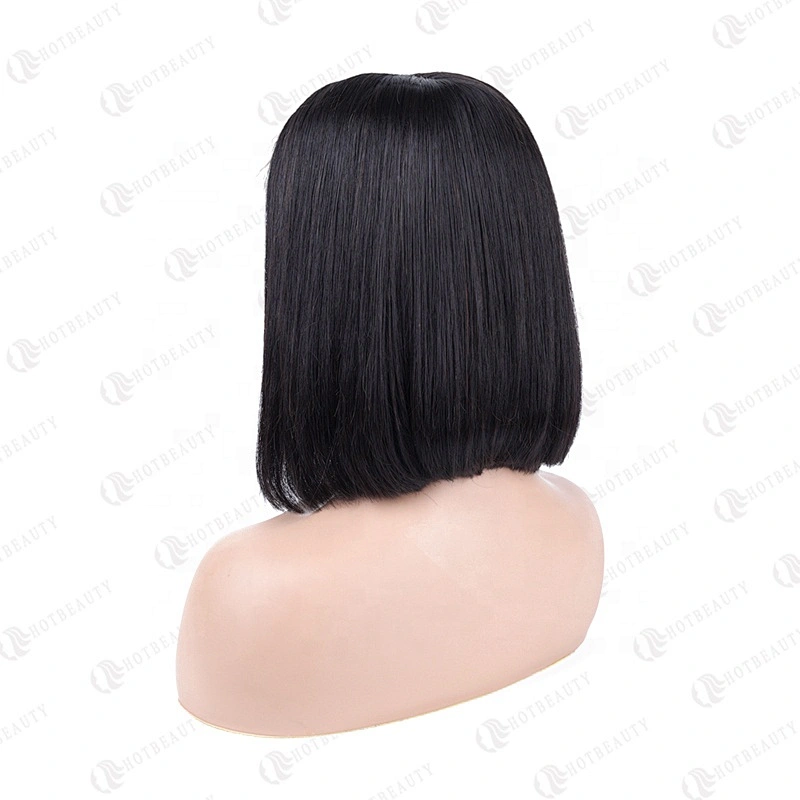 Wholesale High Quality Raw Virgin Human Cuticle Aligned Hair 13*6 Lace Frontal Bob Wig Straight In Natural Black For Women