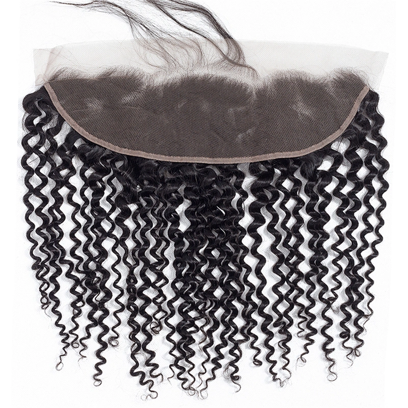 Hot Beauty Kinky Curl Lace Frontal Human Hair Extension Brazilian Lace Closure and Frontal