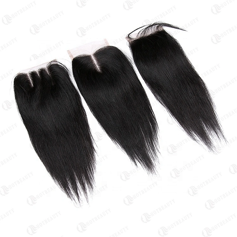 Hot Beauty Hair Wholesale Weave Bundle With Closure Swiss Lace Virgin Brazilian Cuticle Aligned Hair  For Women
