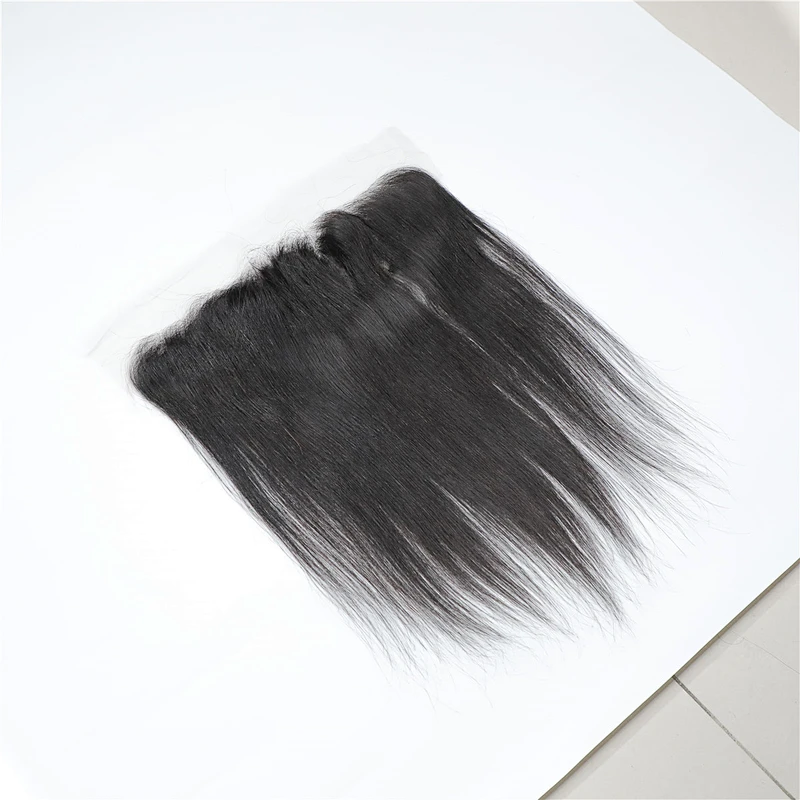 Hotbeautyhair 100% Real Swiss Lace HD Frontal Ear To Ear 4x13 Virgin Cuticle Aligned Silky Straight Hair