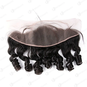 Hot Beauty Loose Wave Human Hair 13x4 Pre Plucked Closure and Frontal Film Lace Frontal