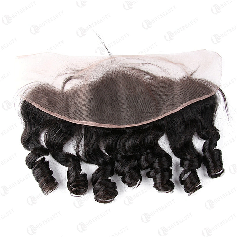 Hot Beauty Loose Wave Human Hair 13x4 Pre Plucked Closure and Frontal Film Lace Frontal