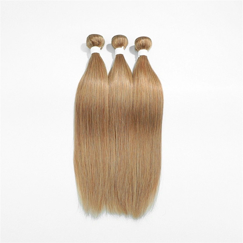 Wholesale Factory Price Supply Virgin Human Ash Blonde Hair Weaves 27# Color Blonde Human Hair