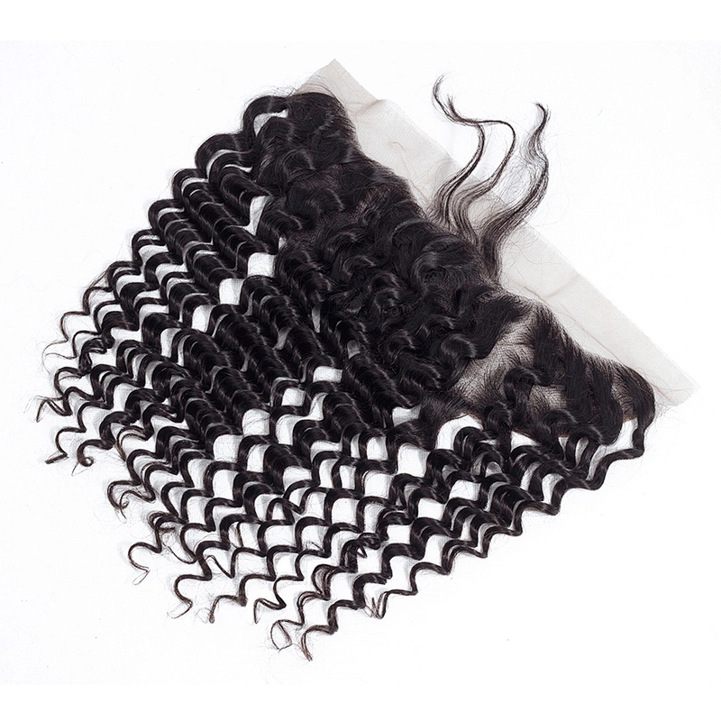 Hot Beauty Deep Wave Frontal Lace Closure With Baby Hair Human Hair 13*4 Frontal Raw Hair