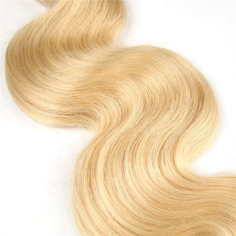 Wholesale 613# Blonde Color Virgin Human Body Wave Remy Russian Hair Weave no shedding no tangle