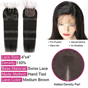 Hot Beauty Straight Silky Peruvian Hair Bundles with Closure Virgin Frontal Closure Hair Closures Human Hair