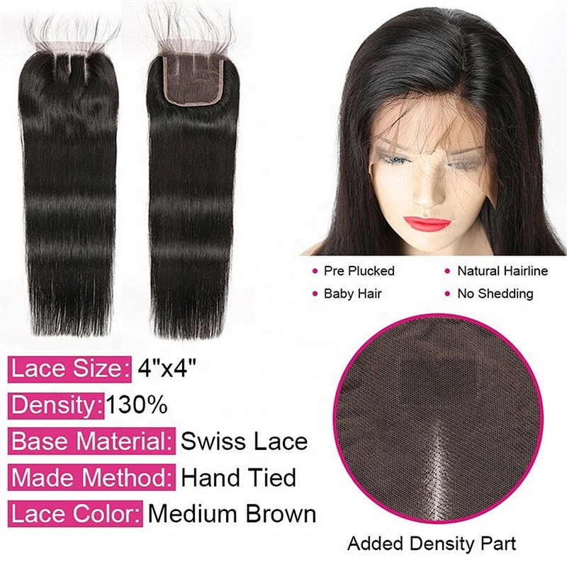 Hot Beauty Straight Silky Peruvian Hair Bundles with Closure Virgin Frontal Closure Hair Closures Human Hair