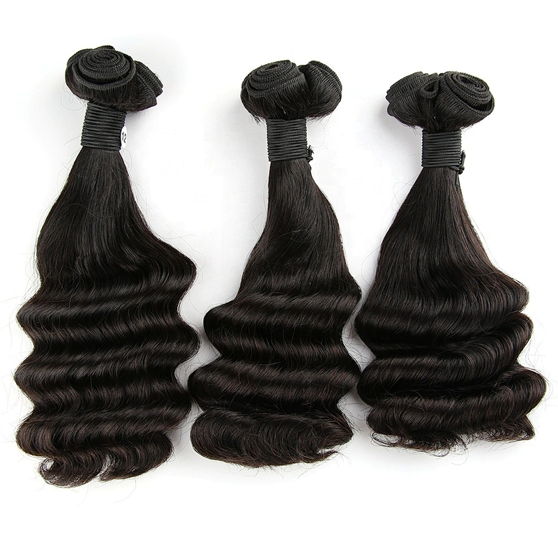 wholesale one donor virgin human hair super double drawn half ocean wave funmi hair