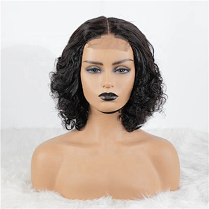Hot Beauty Hair Wholesale Virgin Hair Bouncy Curl Lace Frontal Wig For Women