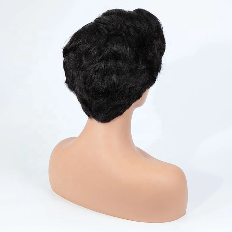 Wholesale High Quality Raw Virgin Human Cuticle Aligned Hair Full Lace Wig Pixie Cut Human Hair Wig  For Women