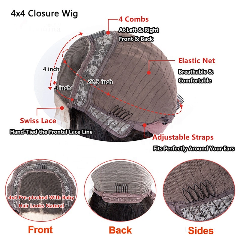 Hot Beauty Hair Pre-plucked with Baby Hair 4x4 Lace Closure Wig Human Hair Wig YesWig Human Wigs