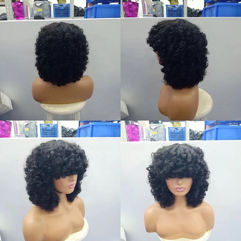 HBH New Year Promotion Glueless Bob Wig Super Double Drawn Funmi Hair Rose Curl Bob Fringe Wig 8