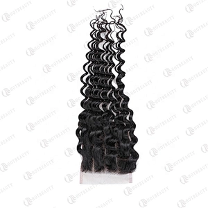 Hotbeauty Hair Cambodian Virgin Human Hair 4x4deep Wave Three Part Lace Closure