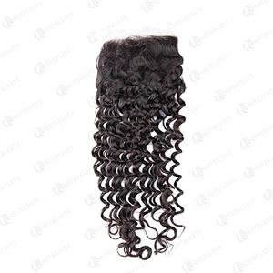 HB Undetectable Thin Top Closure Deep Curly African Hair 4x4 Lace Front Closure Deep Wave In Cheap Rate