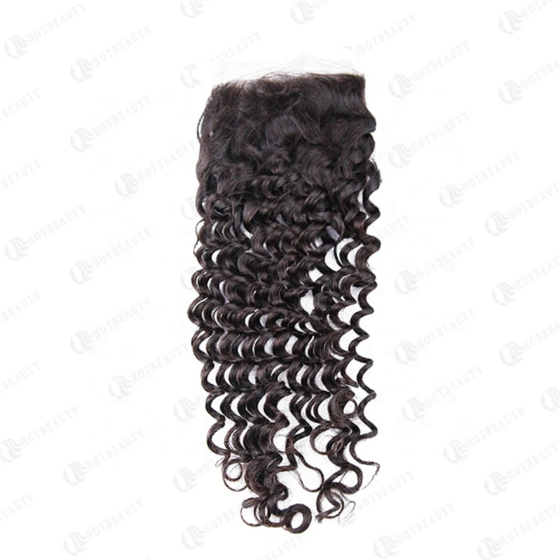 HB Undetectable Thin Top Closure Deep Curly African Hair 4x4 Lace Front Closure Deep Wave In Cheap Rate