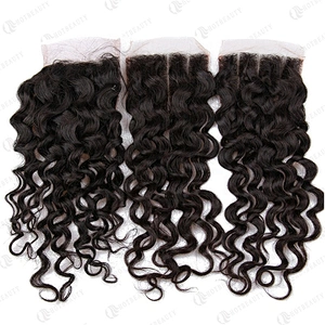 Wholesale Price Brazilian Virgin Human Hair 4x4 Swiss Lace Closure Water Wave