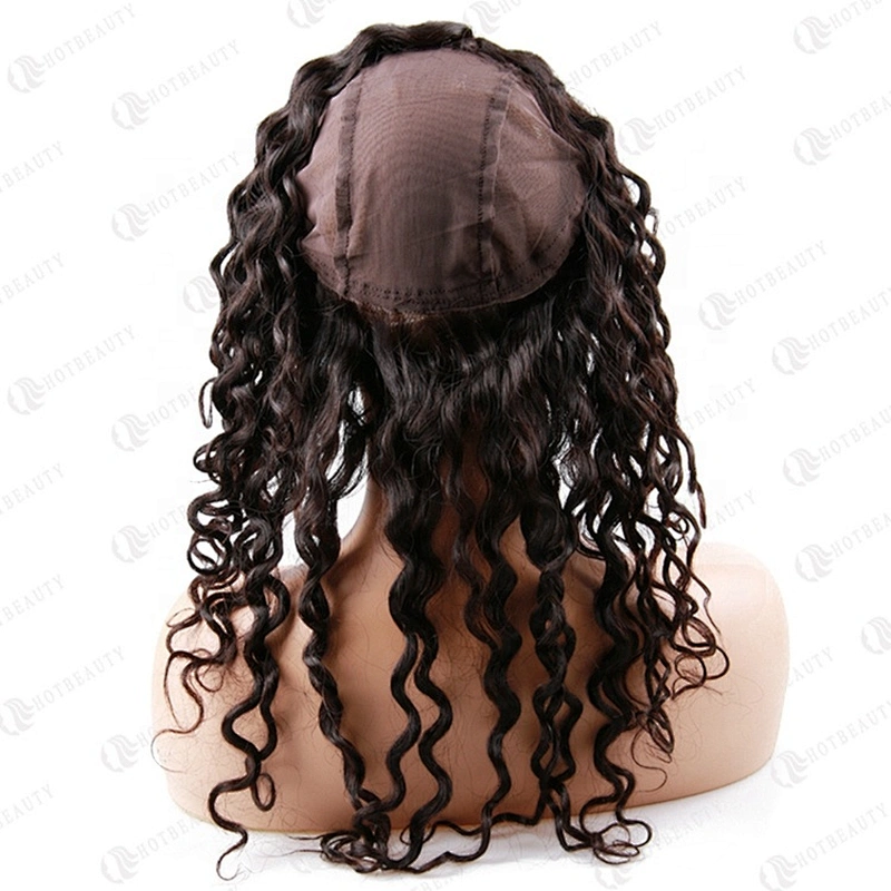 Wholesale Hot Beauty Frontal Cuticle Aligned Hair 360 Wigs Human Hair Lace Frontal Closure With Cap Water Wave For Women