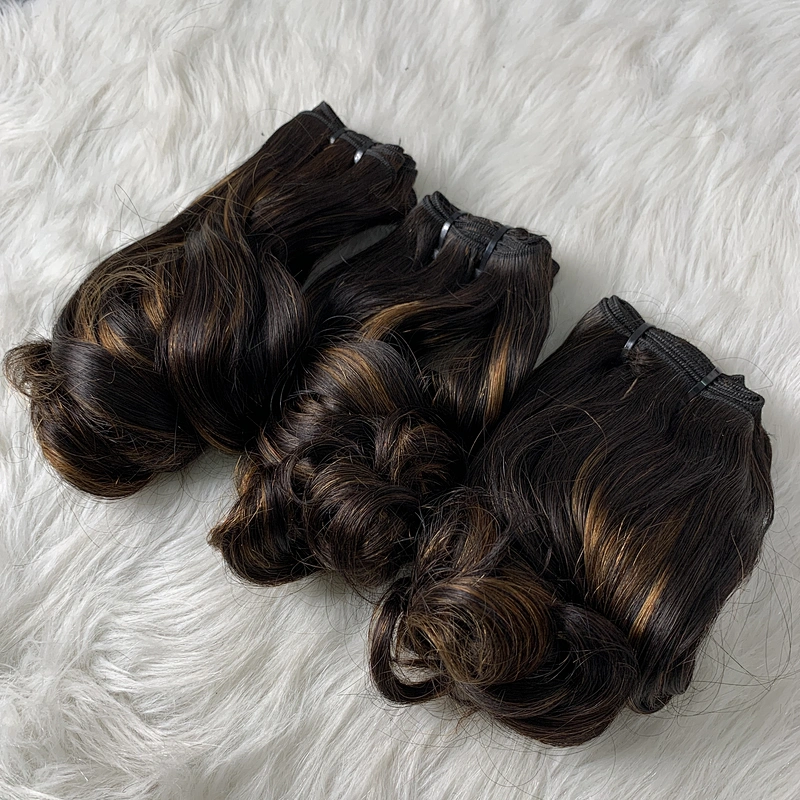 Hot Beauty Hair Wholesale Bundles Top Quality Super Double Drawn New Funmi Curl Virgin Brazilian Hair Extensions Weave