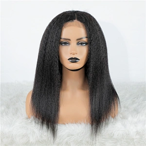Hot Beauty March Expo Wig Kinky Straight Human Hair Wigs Lace For Black Women