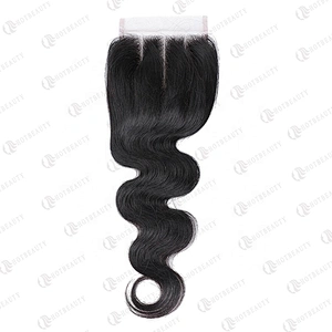 100% Virgin Remy Hair Cuticle Aligned Hair Cheaper Brazilian Hair In China Lace Closure Natural Black Body Wave For Women