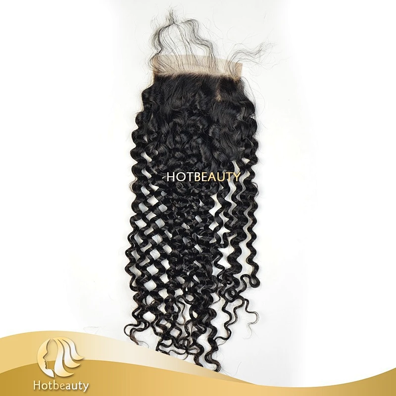 Guangzhou Hot Beauty Hair high grade deep curly brazilian virgin hair lace closure