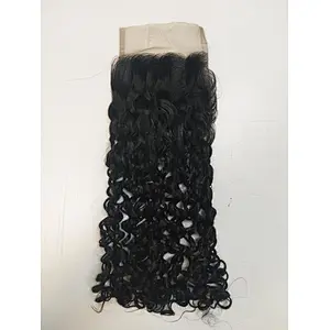 Invisible 4x4 Top Closure Double Drawn Pixie Curl Human Hair Bundles With Hd Closure
