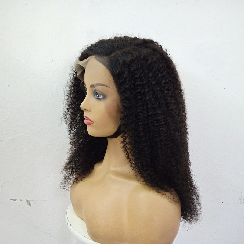 Wholesale Kinky Curly Hair Front Lace Wigs Virgin Peruvian 100% Human Hair Wig For Women
