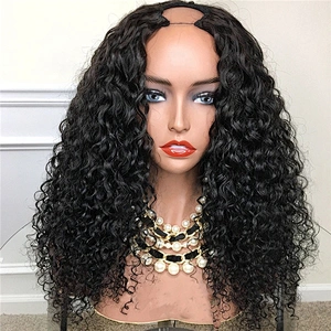 Hot Beauty Hair High Quality Curly Raw Virgin Cuticle Aligned Hair Human Hair Wigs U-Part Wigs