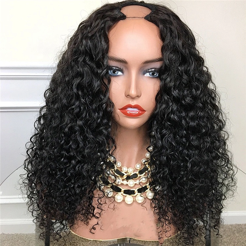 Hot Beauty Hair High Quality Curly Raw Virgin Cuticle Aligned Hair Human Hair Wigs U-Part Wigs