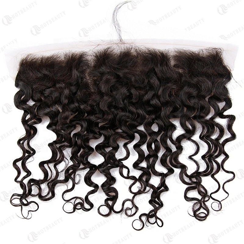 Hot Beauty Hair Peruvian Human Hair Water Wave Human Hair Frontal Closure For Women