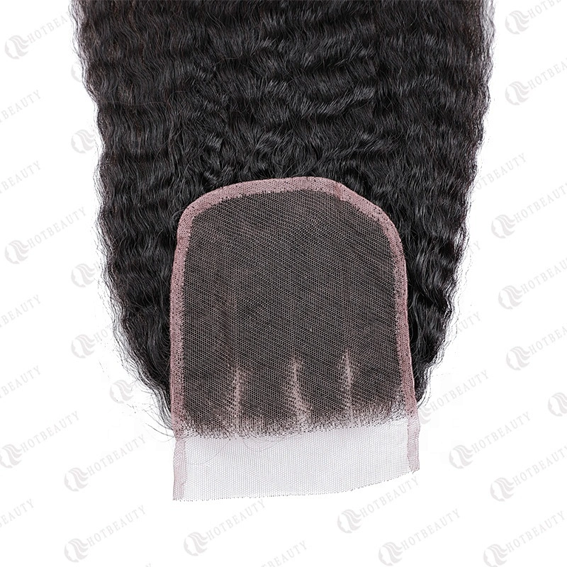 100% Virgin Remy Hair Cuticle Aligned Hair Cheaper Brazilian Hair In China Lace Closure Natural Black Kinky Straight For Women