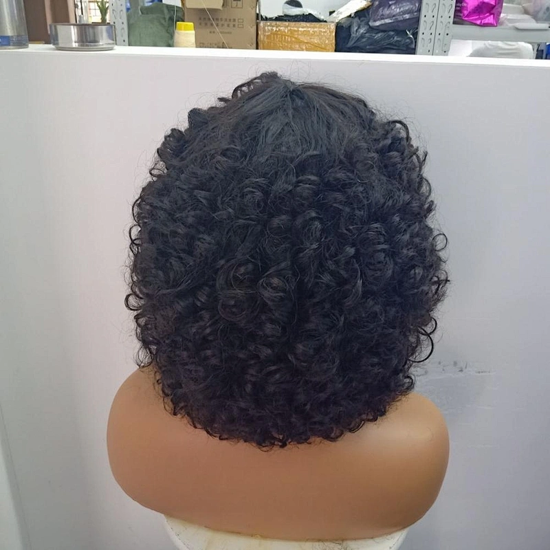 HBH New Year Promotion Glueless Bob Wig Super Double Drawn Funmi Hair Rose Curl Bob Fringe Wig 8