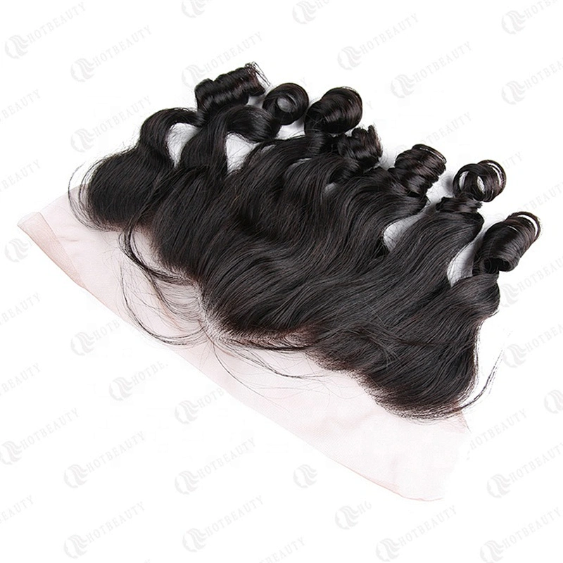 Hot Beauty Hair Wholesale One Donor Hair Brazilian Big Curl Hair Hd Lace Frontal  For Women