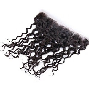 Indian Hair Water Wave Ear To Ear Lace Frontal Pre-plucked Italian Wavy Hair 4x13 Inch Closure Frontal