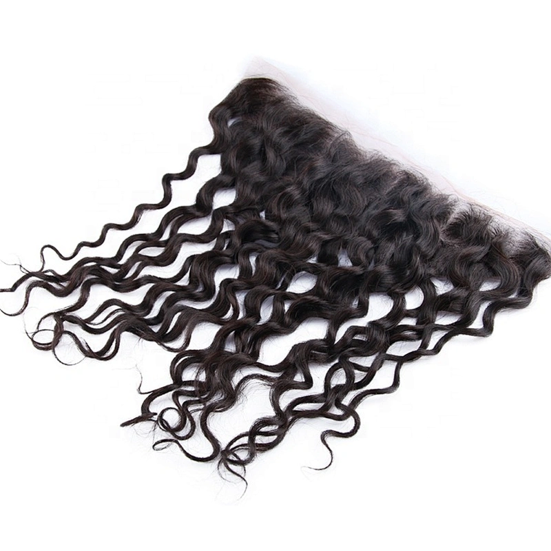 Indian Hair Water Wave Ear To Ear Lace Frontal Pre-plucked Italian Wavy Hair 4x13 Inch Closure Frontal