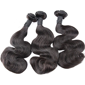 Super Double Drawn Virgin Hair Funmi Human Hair Body Wave  Hair Extensions For Women