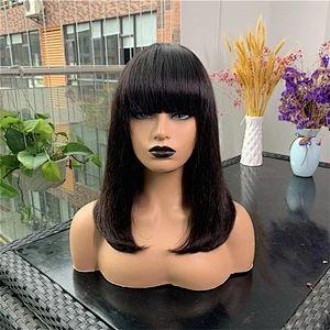 Hot Beauty Natural Hair Vietnam Wig Hair Extension Wigs Human Hair Wigs with Fringes