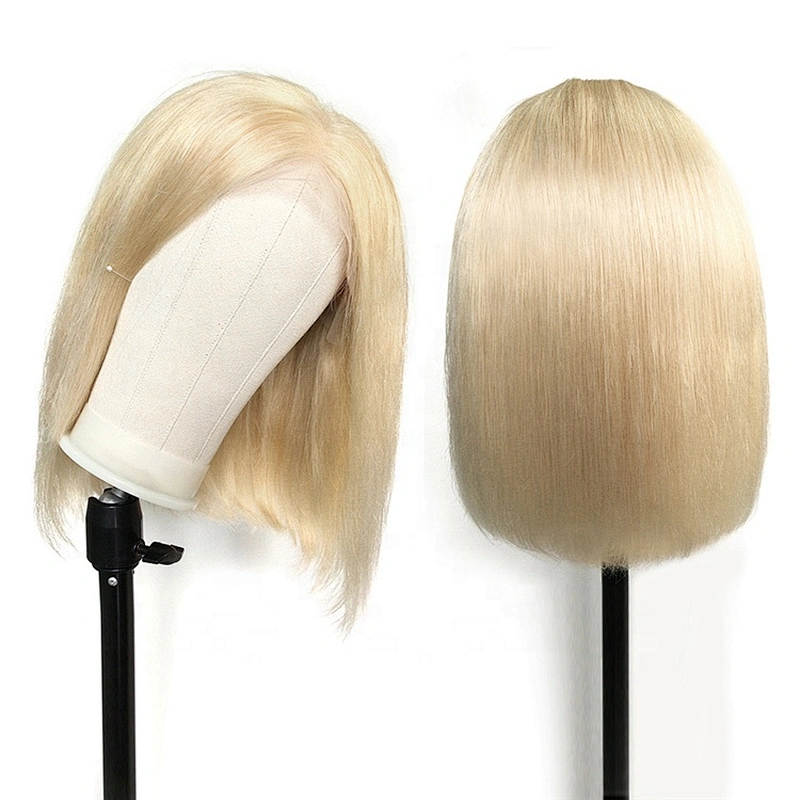 Hot Beauty Hair Silky Straight 13x4 Lace Front 8-14 Inch Blonde Human Hair Wig Blonde Bob Wig 613 Wig
