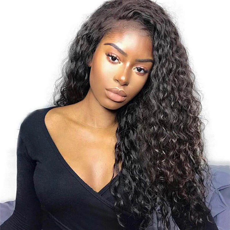 Hot beauty hair wholesale virgin hair vendors deep curly 360 lace frontal human wigs 100 human hair