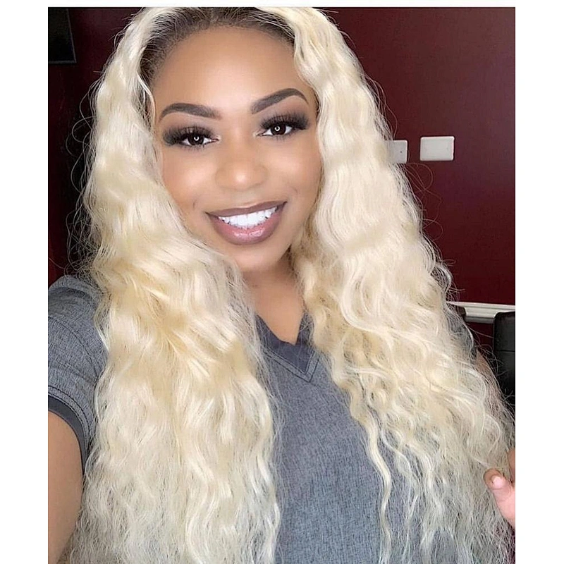 2020 New Arrival High Quality Russian 613 Blonde Lace Front Wig Invisible Hd Virgin Hair Blonde 613 Lace Frontal Wig