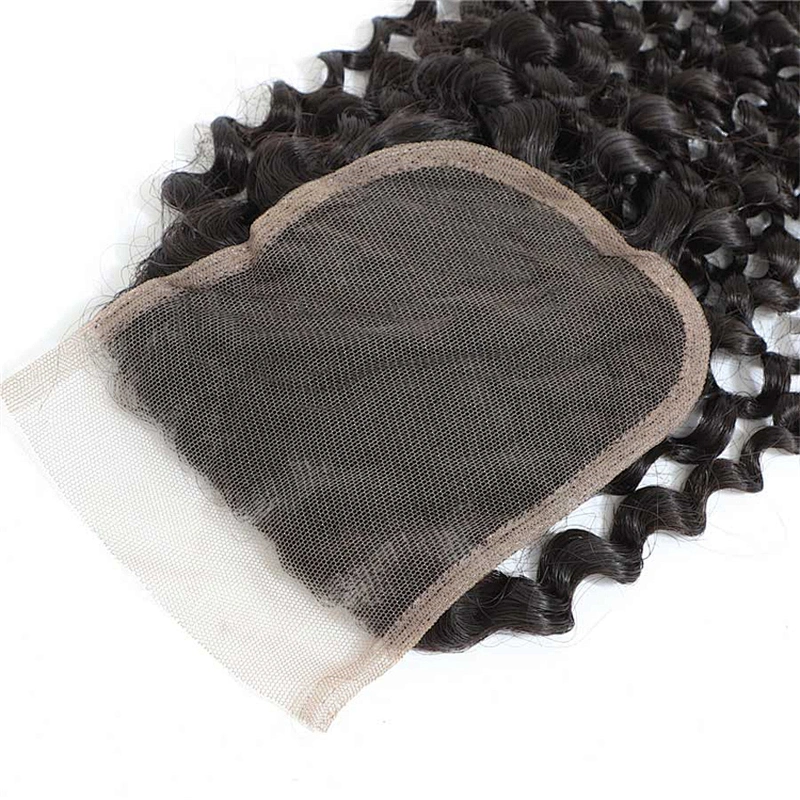 Hot Beauty Kinky Curly Virgin Human Hair Closure 4x4 Nature Color Lace Closure Curly Closure