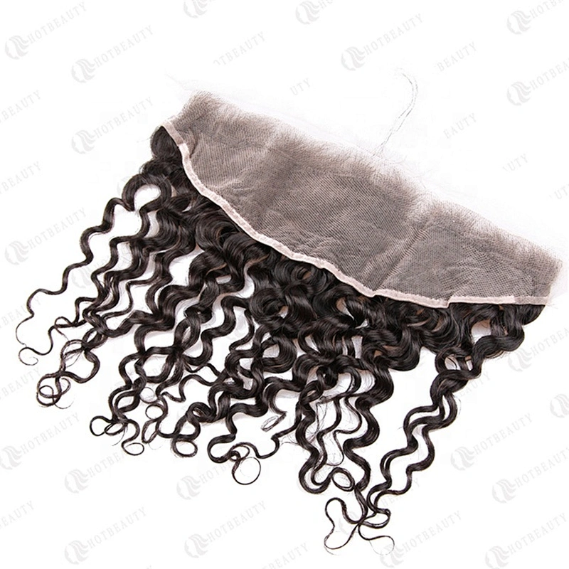 Hot Beauty Hair Peruvian Human Hair Water Wave Human Hair Frontal Closure For Women
